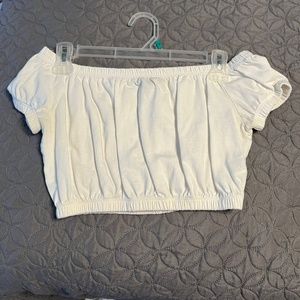 White Off The Shoulder Crop Top